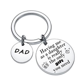 Dad Keychain Key Ring Dad Gifts from Son Funny Gift for Dad Father’s Day Dad Birthday Gifts, Valentines Day Gifts for Daddy (from daughter)
