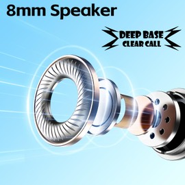 Temdan Wireless Earbuds in-Ear Headphones Bluetooth 5.3 with Built-in Mics Deep Bass Clear Call Ultralight Headsets Up to 10H Play Time for Studying Workout Gaming