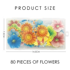 80 Stück Tortenpapierblumen, dekorative Blumen, florale Tortendekorationen, Mini-Papierblumen, Dessert-Papierblumen-Dekorationen, geeignet für Geburtstagstorte, Hochzeitstorte.