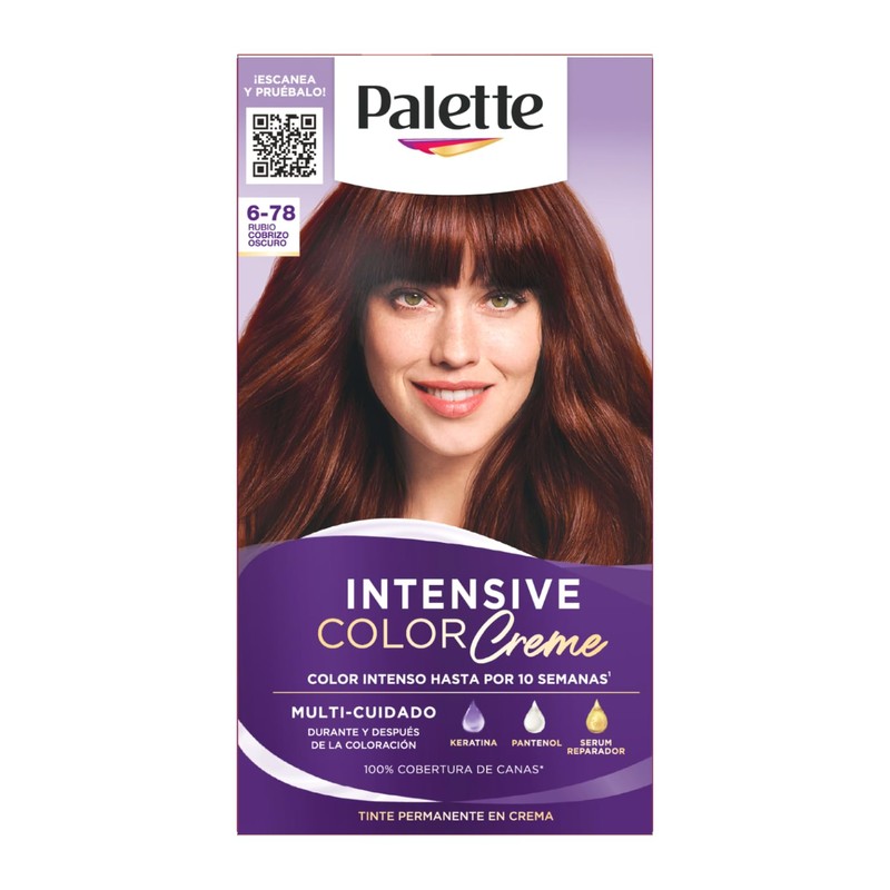 Palette Tinte para cabello Color Creme Rubio Cobrizo Oscuro 6-78,