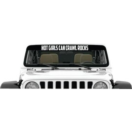 Hot Girls Can Crawl Rocks Banner Decal Sticker Off Road 4x4 Crawler Girl Wife Mud CJ