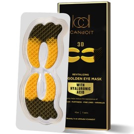 ICANdOIT 24K Gold Eye Mask For Dark Circles&Puffiness,Anti-Aging,Anti-Wrinkle With Hyaluronic Acid and Collagen,Eye Zone Care Eye Patches for All Skin Types,Best Gift Idea for Women&Men,7Pairs