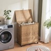 Laundry Hamper with Wheels&Lid, 50.2 Gallons(190L) Rolling Laundry Basket with