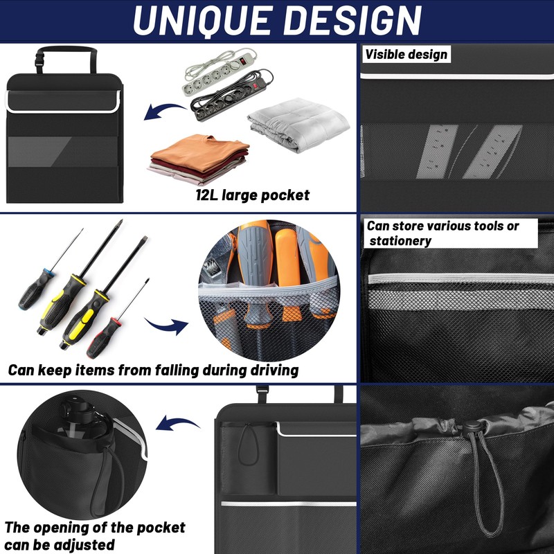 Timoxi Back Seat Trunk Organizer Hanging Car Organizer Trunk Foldable