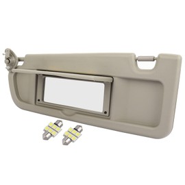SCITOO Warm Grey Left Driver Side Sun Visor Compatible for Honda Civic 2006-2011, Car Sun Visor Without Sunroof with Two Lights Replacement 83280-SNA-A01ZE