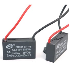 Fasizi 2Pcs CBB61 1.2uF 450V AC 50/60Hz Air Conditioner Fan Motor Running Capacitor