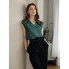 EVALESS Tank Tops for Women Trendy 2025 V Neck Pleated