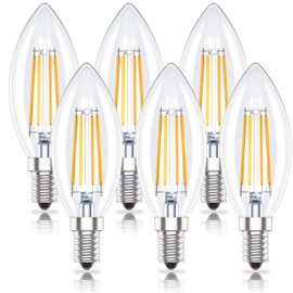Huoqilin Huoqilin E14 Led Warmweiss Lampe,Kerzenform birne,Warmwei?(2700K), 4W Ersetzt 40W GlHbirne,400lm, 6er-Pack
