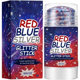 Barra De Purpurina Corporal Brillo Rojo, y Azul Resistente al Agua Purpurina Holográfica Para Maquillaje Facial Para Desfiles Festivales De Música Bajo Ojos Pómulos Clavículas Mujeres
