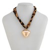 Scarf Necklace Gold Heart Pendant Bandana Charm Necklace Leopard Choker