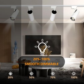 Bravsekai Brightened Track Lights Dimmable Accent Lighting, 12PCS 3000K Warm White LED Track Lighting Heads, Compatible for Single Circuit H Type Rail Track Lights 30W Indoor Spotlight Fixtures