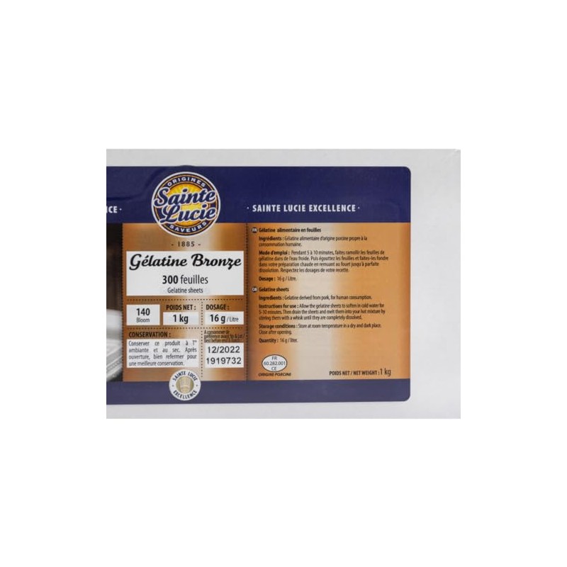 Gelatine leaves Gold 20 Sheets