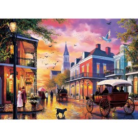 500 Pieces Carriage Puzzles for Adults, Evening Street Puzzle for Adults Children Seniors, Retro Style Puzzle 500 Pieces, Gift for Birthday, Home Decor, Fun for Family Entertainment(20.5 * 15 in)