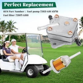 10L0L Golf Cart Fuel Pump for EZGO TXT & Medalist 1994-2003 4-Cycle Gas Golf Carts with 295cc 350cc Robin Engine, Replace OEM# 72021-G01 S5148