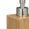 Relaxdays 2 x Soap Dispensers Bamboo Square Manual Pump Dispenser