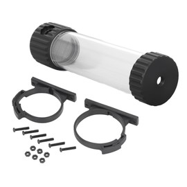 Cylindrical Water Cooling Reservoir Built in Filter Transparent 515ml Water Cooler Tank for PC Computer 265mm Black