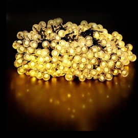 Brightium Solar-Lichterkette, 2 m + 10 m, warmweißes Licht, ideal für die Dekoration im Freien und für eine gemütliche Atmosphäre.