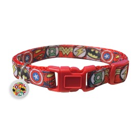 Spoilt Rotten Pets Comic Book Superhero Cat Collar & Matching Do Not Feed Microchip Tag UK Made Bell & Safety Buckle (Comic Book)