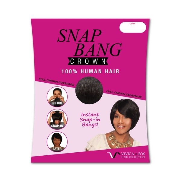 Vivica A Fox Snap Bang Crown Human Hair Extensions, Color 1B, 0.9 Ounce