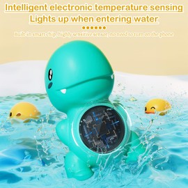 Baby bath thermometer, baby bath temperature measurement LED water thermometer, newborn water thermometer, high-precision digital display cartoon baby water thermometer(Little dinosaur)