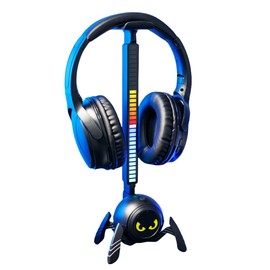 RGB Pickup Rhythm LED Light Headphone Stand, with 1.5m Type C Cable, PC Gaming Headset Mount Holder Hanger Hook for Gamers Desktop Gaming Accessories