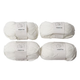 4Pcs Cotton Yarn 3mm Pure Elegant Color Soft Elastic Skin Friendly Breathable Knitting Yarn for Clothes Hat Scarf Creamy White