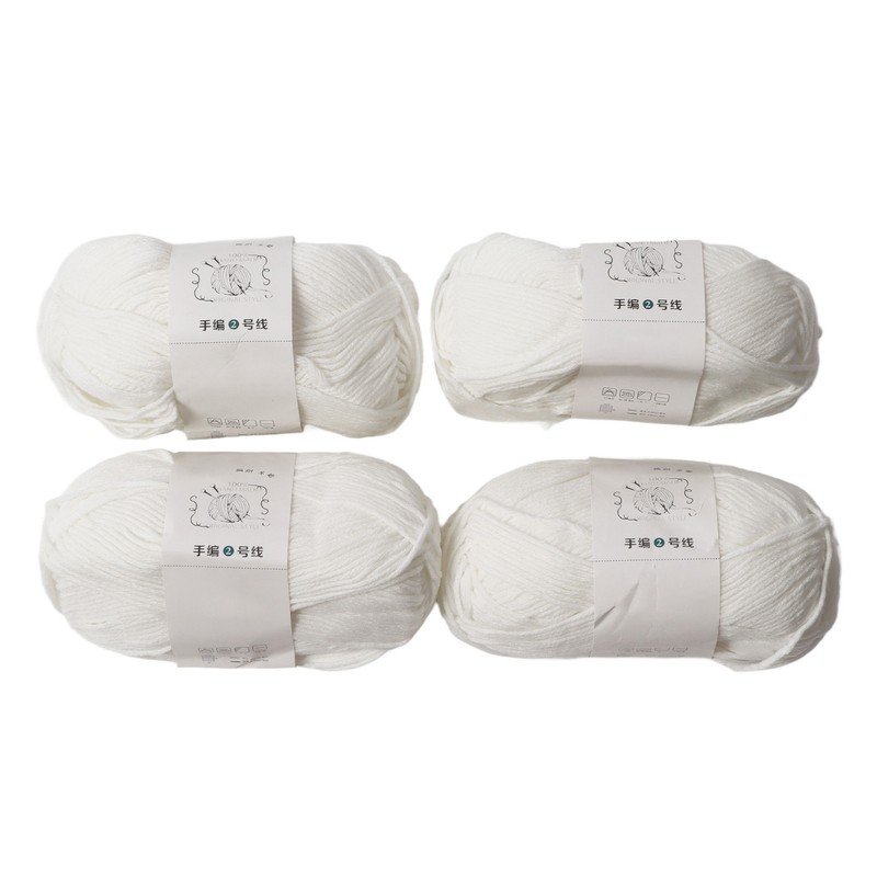 4Pcs Cotton Yarn 3mm Pure Elegant Color Soft Elastic Skin