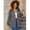 AusLook Women's Plus Size Lightweight Open Front Cardigan Dark Gray