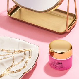 GLO24K Collagen Face & Neck Cream with 24k Gold, Collagen & Hyaluronic Acid. Boost your Skin's Collagen Levels for a Radiant, Glowing Skin