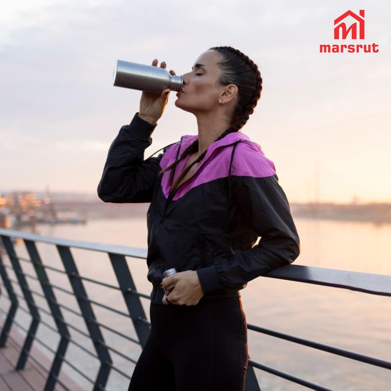 Uninsulated Stainless Steel Water Bottle, Single Wall, with Carrying Loop,