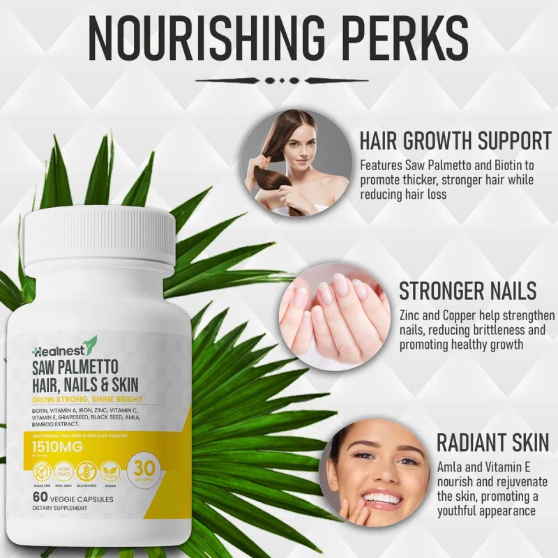 Healnest Cuidado Cabello Piel Uñas 60 Cápsulas Veganas