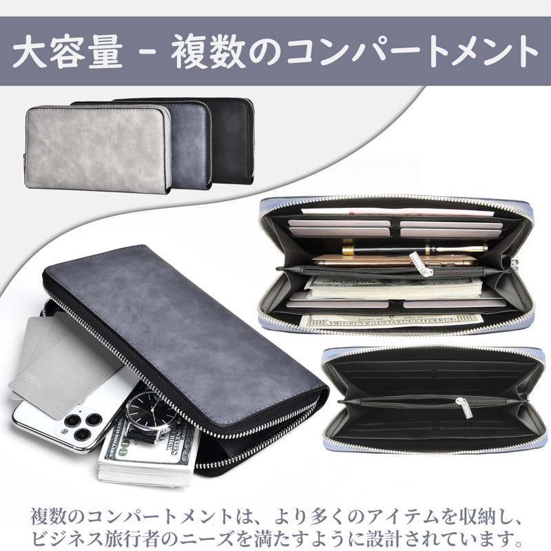[FSD.WG] Men's Long Wallet Leather Large Capacity Bill Fold Gift