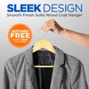 SereneLife Solid Wooden Hangers, Mega Pack, 50 Pieces Hangers for