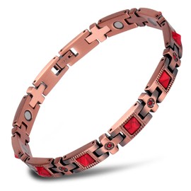 THE NORTH RING Turquoise Pure Copper Heart Bracelet for Women Adjustable Bracelet