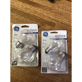 GE Case Of 4 Appliance Bulbs 40 Watt A15 Bulb Type Incandescent Med. Base NIP