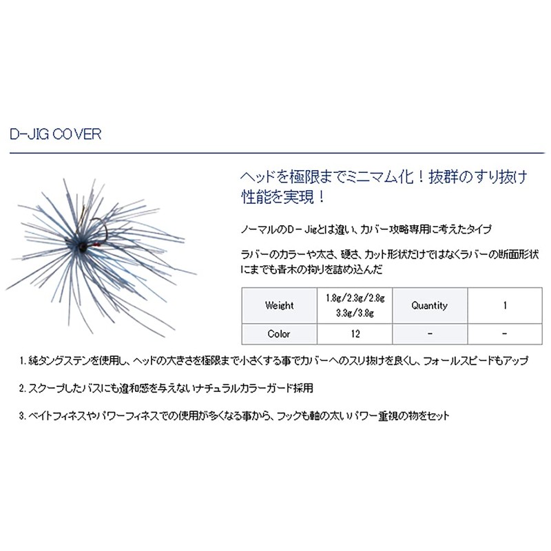 DSTYLE D-JIG COVER Lure 0.1 oz (3.3 g), Cinnamon/Blue