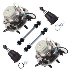 SCITOO 6pcs Rear Sway Bar Link Front Upper Ball Joint Wheel Hub Bearing Replacement 2003-2012 for Chevy Express 2500 Express 3500 Express 4500 2003-2012 for GMC Savana 2500 Savana 3500 Savana 4500