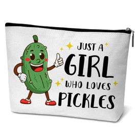 Pickle Makeup Bag Zipper Pouch, Funny Cosmetic Bag for Purse Travel Toiletry Bag, Pickle Lover Gifts for Women Girls - A14