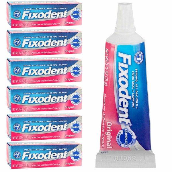 6 Pk Fixodent Denture Adhesive Cream Food Seal Gum Comfort Lasting Strong Hold