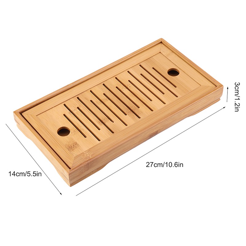 1Pc Bamboo Mini Tea Serving Tray Chinese Gongfu Tea Plate