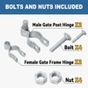 2 Pack 1-3/8" x 2-3/8" Chain Link Fence Gate Hinge