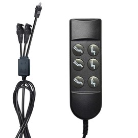 SZAWINLI Electric Recliner Switch,6 Key Double Motor 01 Male + Double Motor 01 Female Interface Electric Sofa Manual Controller,Suitable for Okin Limoss Chair Lift,Lazy Chair Controller