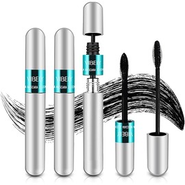 Lash Cosmetics Vibely Mascara, Vibely Mascara 5x Longer Waterproof, 2 in 1 Thrive Mascara Vibely Mascara, 4d Silk Fiber Lash Mascara, Washable Natural Lengthening and Thickening No Clumping Black