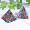 KYEYGWO Mixing Stone Crystal Pyramid Stone with Carved Copper Angel