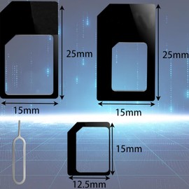 4 in 1 Nano SIM Karten Adapte, 4 Set Nano-SIM Adapter mit SIM-Auswurfstift, kompatibel mit Smartphone, SIM und Micro SIM Karten Adapter Set für Smartphone, passgenau, Nano zu Micro, Nano zu Standard