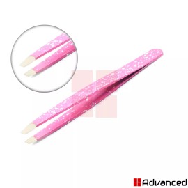 Medentra Range Of Eyebrow Hair Removing Tweezers Slanted Tip Eyelash Facial Hair Pluckers - Pink Color Tweezers