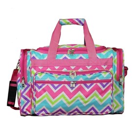 World Traveler Chevron 19-inch Duffel Bag, Pink Trim Chevr, One Size