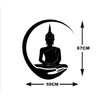 Heaven Decors Lord Buddha;Gautam Buddha Black Wall Decal and Sticker