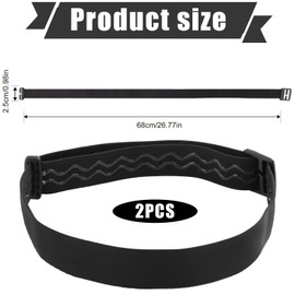 2pcs Elastic Headlamp Strap, Black Adjustable Headlamp Band Not Easy to Fall Elastic Head Lamp Holder Replacement for Most Black Diamond Petzl Princeton Tec Fenix Streamlight [Energy Class A+]