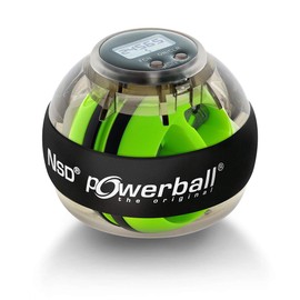 Powerball Kernpower Autostart Max Gyroscopic Hand Exerciser with Wind-Up Mechanism and Tachometer Transparent Grey